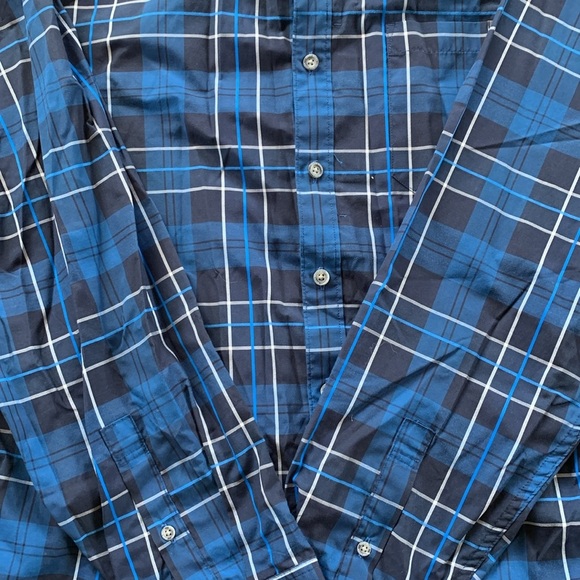 Eddie Bauer Tall 3XL Classic Fit Button Down Men’s shirt Blue Long Sleeve - Picture 2 of 3